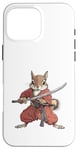 Coque pour iPhone 16 Pro Max Anime Samurai Squirrel Warrior Kids