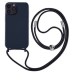 Coque Cordon iPhone 14 Pro Semi-rigide avec Lanière Tour du Cou 80cm bleu