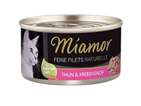 MIAMOR Filets Naturelle - Nourriture Humide pour Chats Adultes - avec Morceaux de Filet dans Leur Propre jus - Complément Alimentaire Faible en Gras dans Une boîte sans additifs artificiels - 24 x 80