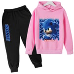 Kids Teens Sonic The Hedgehog Hoodie Pullover träningsoverall rosa pink pink 3-4 years old/110cm