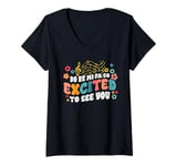 Womens Music Teacher Do Re Mi Fa So Excited To See You Funny V-Neck T-Shirt