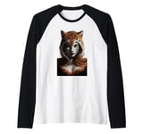 Fierce Jungle Tiger Spirit Fantasy Artwork Raglan Baseball Tee