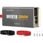 2000W Onduleur sinusoïdal pur, convertisseur d'énergie solaire 12V dc à 220V-240V ac avec 2 sorties ac, écran lcd pour système d'énergie solaire hors