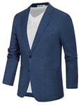 GRACE KARIN Mens Casual Blazer Sports Jackets Tweed Jackets for Men Summer Suit Jackets Navy BlueXXL