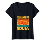 Womens You Had Me At Nduja Sausage Funny Retro Italian Food Lover V-Neck T-Shirt