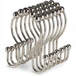 12-Pack duschdraperikrokar ringar - smidig glidning Silver