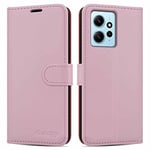 iCatchy for Xiaomi Redmi Note 12 Case Leather Wallet Book Flip Folio with TPU holder Credit Card Slots Kickstand Magnetic Clouser Phone Cover (Rose Gold)