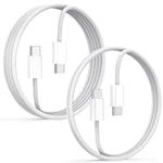 Lot De 2 Câbles De Charge Iphone-Câble Lightning-1,8 M + 1 M-60 W-Certifié Mfi-En Nylon-Pour Iphone 15/15 Plus/15 Pro Max/Macbook Ipad Air/Samsung Galaxy/Switch/Huawei