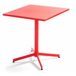 Table de jardin carrée bistro inclinable en acier rouge - Palavas - Rouge