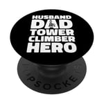 Tower Climber Technician Poteau monteur de ligne PopSockets PopGrip Interchangeable