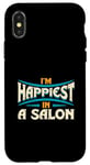 Coque pour iPhone X/XS Citation « I'm Happiest In A Salon Hair Love »