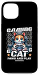 Coque pour iPhone 13 Paws And Play Jeu vidéo chat pour hommes, garçons, femmes, enfants