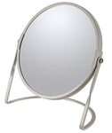 Spirella Miroir de Maquillage à Poser Miroir de beauté Miroir cosmétiques Double Face Miroir de courtoisie pivotant „Akira“ grossissement x5 - Taupe Mat