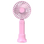 Mini USB Fan Desk Fan Portable Hand Held Fan Rechargeable Silent Electric Fans with Base 2000mAh Battery 3 Modes for Home Office Travel and Outdoors  (PINK)