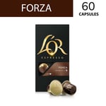 L'OR 60 Nespresso* Compatible Capsules Forza (6 Packs, 60 Coffee Pods)