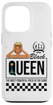 Coque pour iPhone 13 Pro Black Queen The Most Powerful Piece Jeu d'échecs Melanin Women