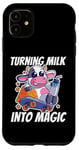 Coque pour iPhone 11 Transformer le lait en machine à fromage magique avec humour d'élevage de vache laitière