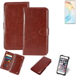 CASE FOR Honor Magic6 Lite 5G BROWN FAUX LEATHER PROTECTION WALLET BOOK FLIP MAG