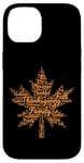 iPhone 14 Thanksgiving Maple Leaf Word Cloud for Family Tradition Fall Case