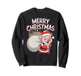 Xmas Pig Santa on Pig Christmas Sweatshirt