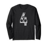 Soccer Number 4 Soccer Fan Ball Pattern #4 Player Jersey Long Sleeve T-Shirt