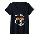 Womens Iceland Girls Trip Travel Vacation Womens Iceland V-Neck T-Shirt