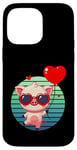 Coque pour iPhone 14 Pro Max Saint Valentin Porcinet Cœur Amoureux Amour Ballon Mignon