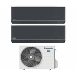 Panasonic - climatiseur dual split inverter air conditioner series etherea dark 9+9 with cu-2z41tbe r-32 wi-fi integrated colour graphite grey