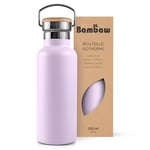 Bambaw Gourde Isotherme 500ml, Gourde Violette, Gourde Inox 500ml, Gourde Sport, Thermos Isotherme – Lilas Clair