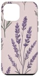 Coque pour iPhone 13 Pro Max Violet Girly Fleurs de Lavande Fleurs Floral Feuilles