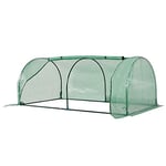 Outsunny Serre de Jardin Mini Serre Serre à tomates dim. 2L x 1l x 0,8H m Porte zippée bâche PE Acier Vert