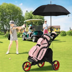 Chariot de Golf Pliable 3 Roues Sangle Élastique Porte-parasol Réglable Porte-gobelet Aluminium Rouge CW76350