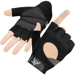 BEAST RAGE Gants d'haltérophilie pour Hommes et Femmes,Gants de Gymnastique pour Crossfit,Respirants,antidérapants,Paume rembourrée en Silicone,Gants d'entraînement pour l'haltérophilie (Noir, S)