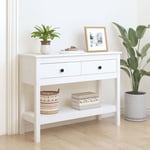 Bonnevie - Console Table d'appoint - Meuble d'entrée Blanc 100x35x75 cm Bois massif de pin BV723206