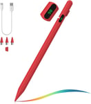 Stylet Pour Écran Tactile, Stylet Universel Compatible Avec Ipad/Iphone/Samsung/Autres Smartphones Et Tablettes Ios/Android, Stylet De Tablettes Avec Affichage De Batterie, Rouge