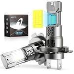 AGPTEK Ampoules H7 LED 26000LM, [2024 New] 100W H7 Phare Moto Halogène Remplacement 6000K Blanc Lampe Voiture Anti Erreur Pas de Polarité pour Rechange Lampes Xénon, 18 Perles DC 11-18V-2PCS