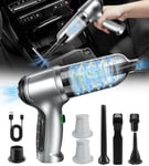 LanBlu Car Vacuum Cleaner Powerful, 15000Pa Brushless Hand Held Vacuum Cleaner Strong Suction, USB Charge Hand Held Hoovers Cordless, Wet&Dry Mini Portable Vacuum Cleaner for Car Home Kitchen Pet Hair