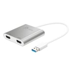 J5 – USB 3.0 to Dual HDMI, moninäyttösovitin, 4K, USB 3.0, hopea (JUA365-N)