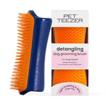 Tangle Teezer | Pet Teezer | Brosse démêlante et de toilettage pour chien | Brosse sèche ou brosse de bain pour chien | Bleu marine et orange