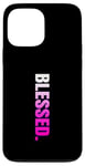 Coque pour iPhone 13 Pro Max Pink Blessed. Graphique vertical en couleur rose