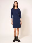 White Stuff Skye Cotton Blend Dress, Blue