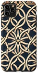 Coque pour iPhone 11 Pro Max Élégant motif mosaïque géométrique beige et noir