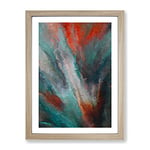 Hunted By The Fires Abstract Framed Print for Living Room Bedroom Home Office Décor, Wall Art Picture Ready to Hang, Oak A3 Frame (34 x 46 cm)