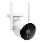 Daewoo Security Caméra extérieure Fixe EF502, Full HD, WiFi, détection de Mouvement, Vision Nocturne, système Audio bidirectionnel, Compatible avec Amazon Alexa, Blanc