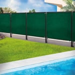 ID MARKET - Brise vue renforcé 2 x 10 m vert 220 gr/m² luxe pro