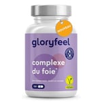 Detox Foie - Complexe Détox Intestin & Colon, Puissant Détoxifiant, Enrichi de Spiruline, Chardon Marie, Artichaut et Curcuma, Avec Selenium, Zinc et Choline, 120 Capsules, Sans Additifs, 100% Vegan