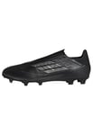 adidas F50 League Laceless Football Boots Firm Ground Shoes, Core Black/Iron Metallic/Gold, 8 UK