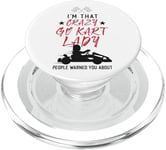 Go Kart Racing Vintage I'm That Crazy Go Kart Lady People PopSockets PopGrip for MagSafe