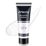 Artecho Peinture Acrylique 120ml Blanc De Titane, Acrylic Paint, Peinture pour Toile, Tissu, Bois, Roche, Papier, Verre.