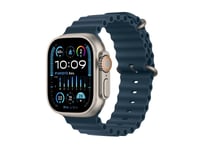 Apple Watch Ultra 2 - 49 mm - titan - smart klocka med Ocean-band - fluoroelastomer - blå - handledsstorlek: 130-200 mm - 64 GB - LTE, Wi-Fi, Bluetoo